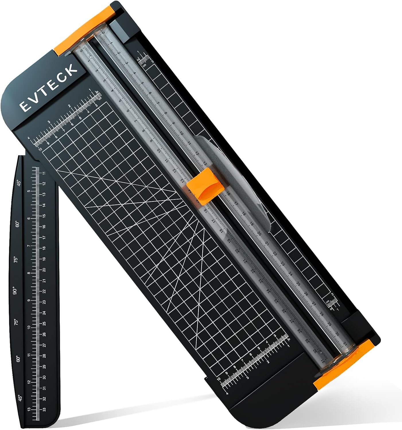 Evteck A4 Paper Cutter Slider Trimmer for Cardstock Photo Vinyl | 12 Inch. with Security Blade and Foldable Ruler. for Crafting Scrapbooking