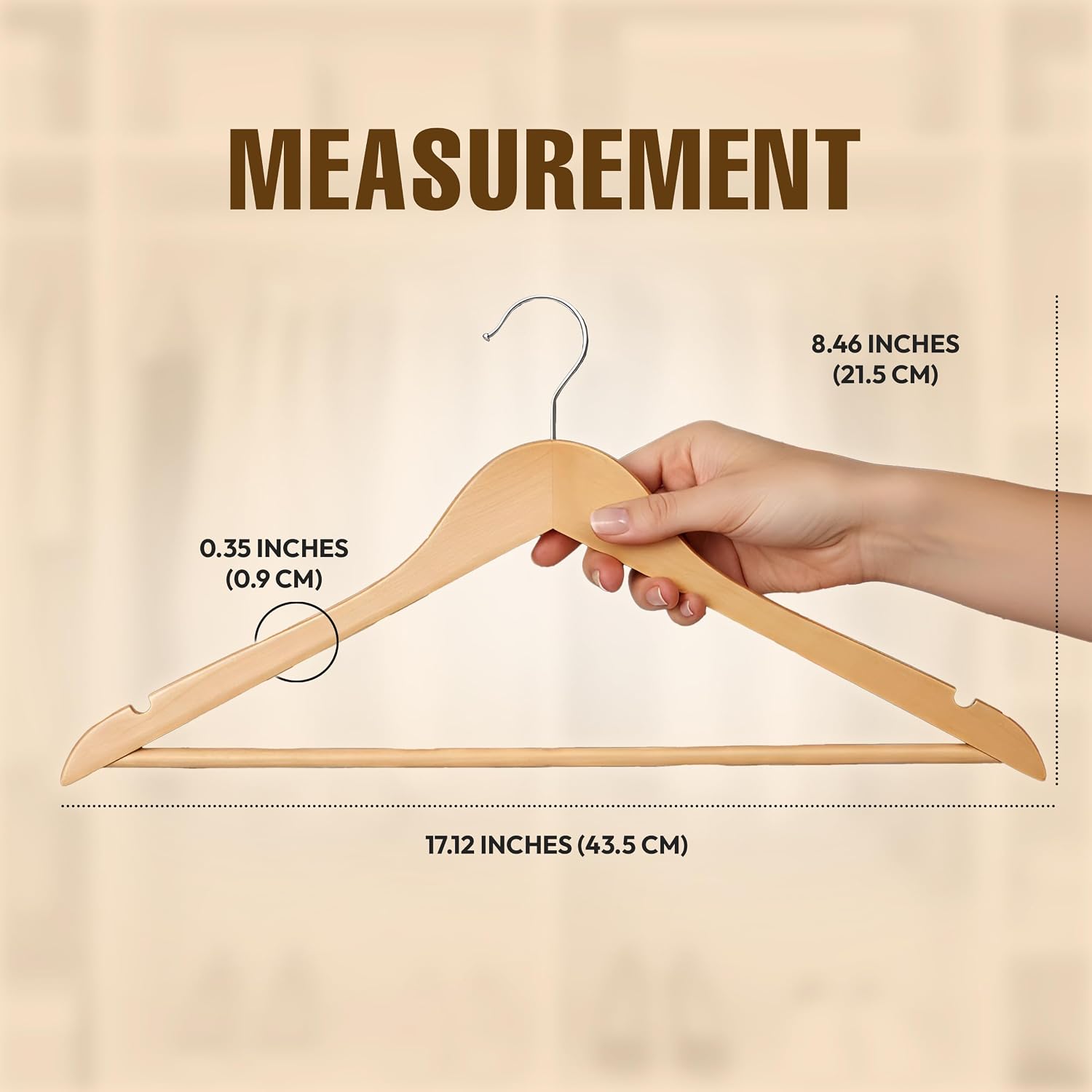 Utopia Home Premium Wooden Hangers 30 Pack - Durable & Slim Coat Hanger - Suit Hangers with 360-Degree Rotatable Hook - Wood Hangers with Shoulder Grooves (Natural) - Image 6