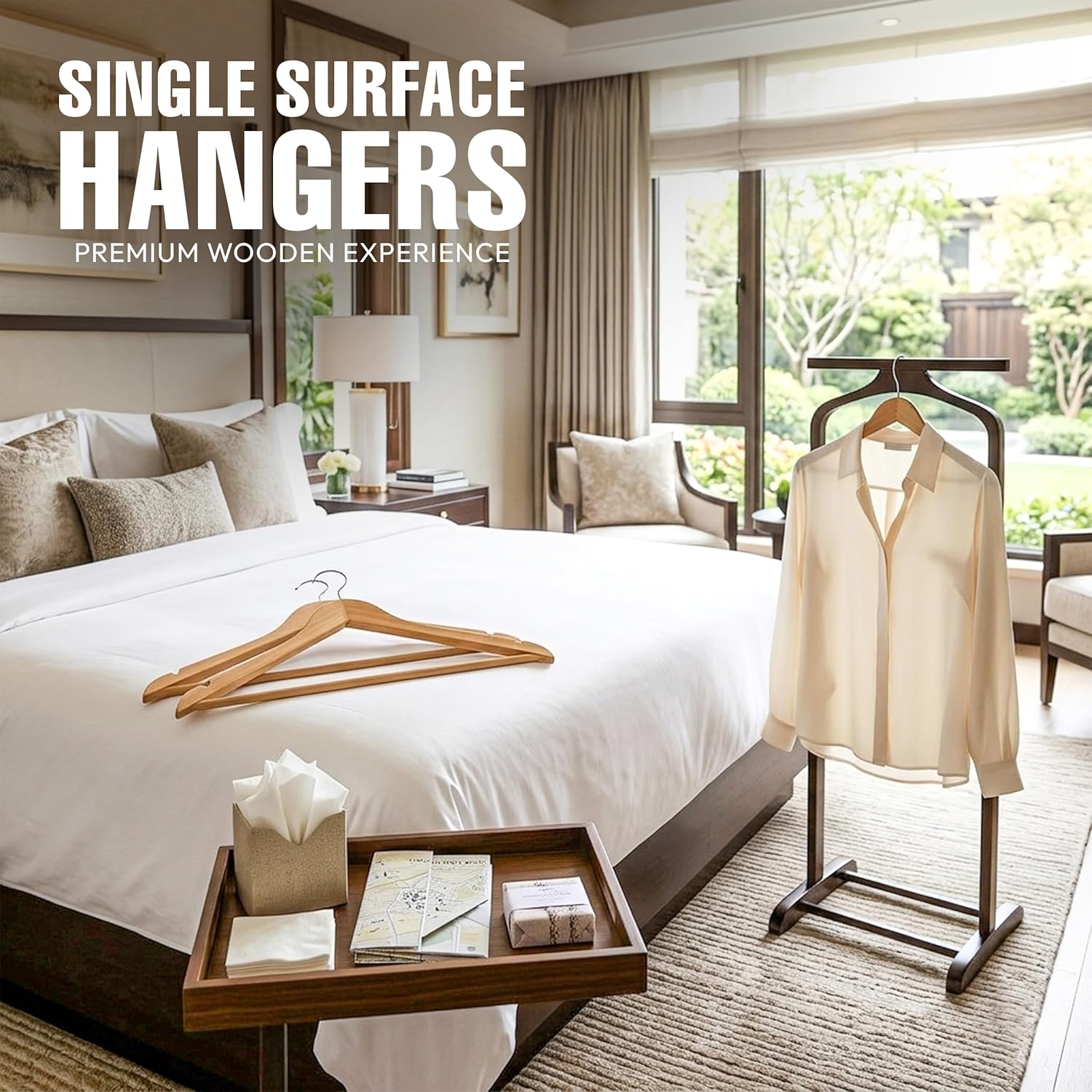 Utopia Home Premium Wooden Hangers 30 Pack - Durable & Slim Coat Hanger - Suit Hangers with 360-Degree Rotatable Hook - Wood Hangers with Shoulder Grooves (Natural) - Image 2