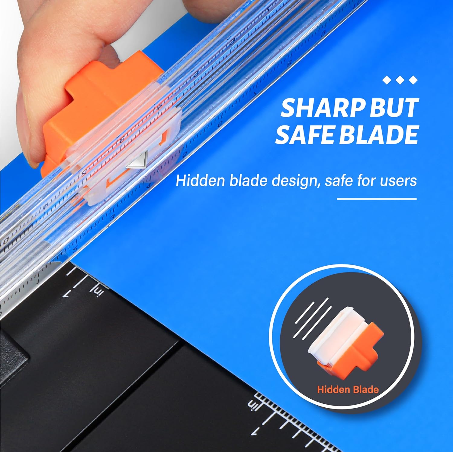 Evteck A4 Paper Cutter Slider Trimmer for Cardstock Photo Vinyl | 12 Inch. with Security Blade and Foldable Ruler. for Crafting Scrapbooking - Image 3