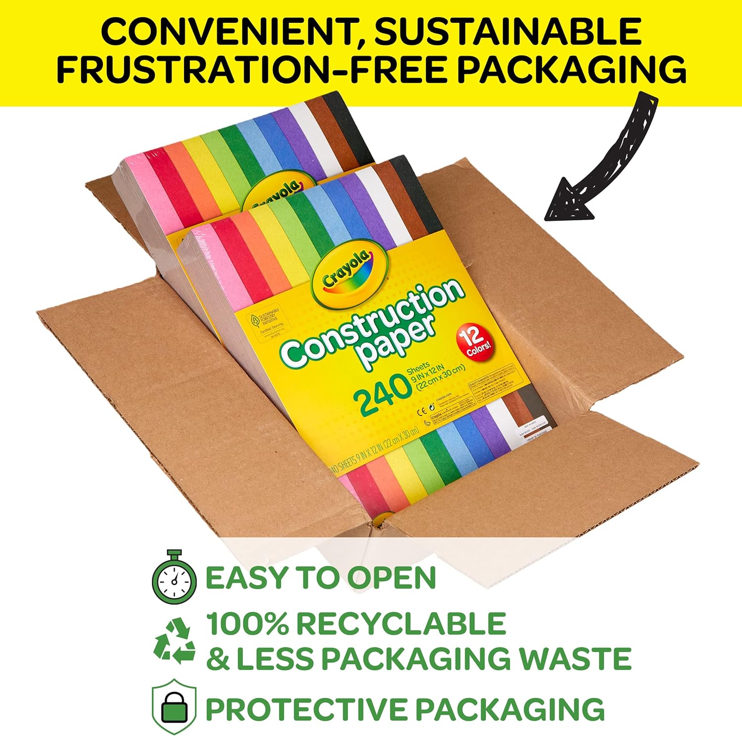 Crayola Construction Paper Bulk Pack (480 Sheets) – 10 Assorted Colors. 9x12. Teacher School Supplies & Classroom Must Haves. Card Making Craft Supplies. Art Paper - Image 5